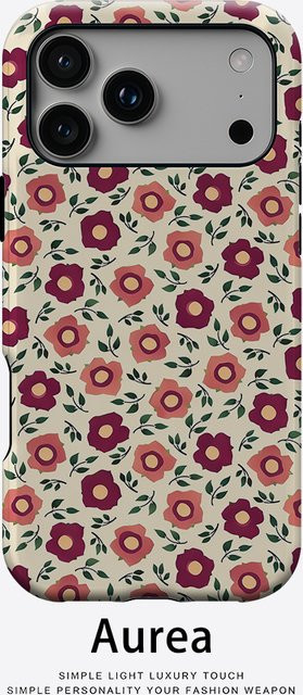 Aurea Case Matte Bumper MagSafe Schutzhülle für iPhone 14 15 16 17 Pro Max Plus in Rose Blumen Design - Bild 1