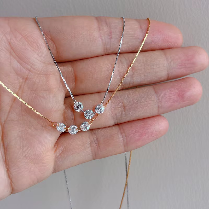 Tumium Halskette 925 Silber, 18K Vergoldet, Zirkonia, Damen - Bild 3