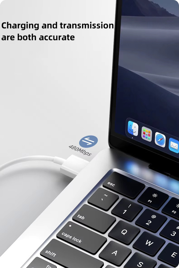 Resbyer USB-C Schnellladekabel 35 W in Weiß für iPhone 13 12 11 Pro Max XR SE und weitere Modelle zur Datensynchronisierung - Bild 2