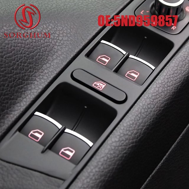 Power Fenster Master Schalter Control Taste für VW Jetta Tiguan Golf Passat CC Leon in Schwarz (Teilenummer: 959857) - Bild 1