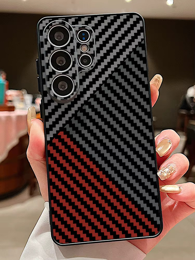 Magnetische Handyhülle mit Carbonfaser-Textur für Samsung Galaxy S26 S25 S24 Ultra S23 FE A57 A56 A37 A17 A55 A26 A36 A35 in Grau - Bild 3