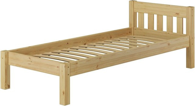 Erst-Holz Einzelbett Modell 38 aus Massivholz Kiefer in Braun, B/T/H: 100 x 200 x 70 cm - Bild 1