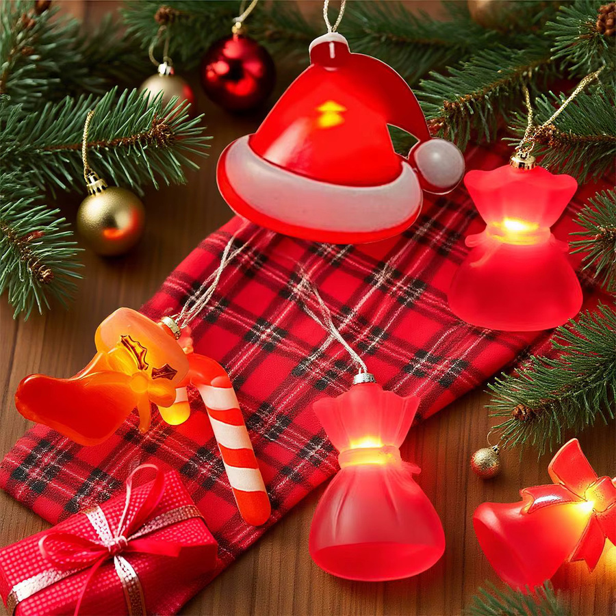 Peach Forest LED Weihnachts-Lichterkette mit weihnachtlichen Motiven in Mehrfarbig und Warmweiß zur Dekoration von Haus und Garten - Bild 2