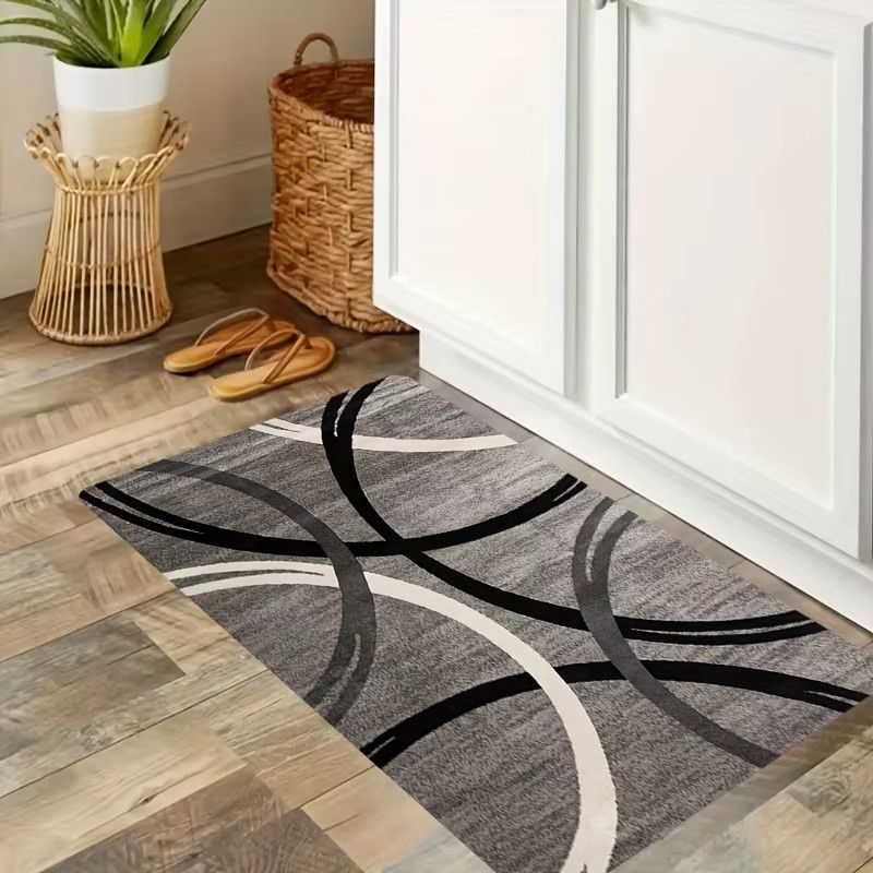VIKAMA Minimalistischer geometrischer Teppich, rutschfest und wasserabsorbierend für Wohnzimmer, Küche oder Balkon - Bild 2