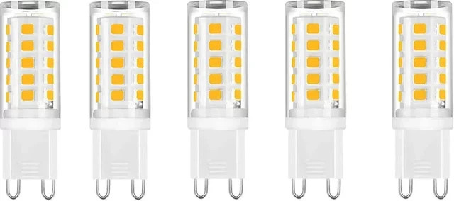 SUNMEIYI G9 LED-Glühbirnen Set, 10 Stück dimmbare Capsule LED Lampen in Warmweiß, 5 W, transparent - Bild 1