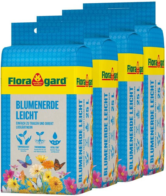 Floragard Blumenerde Leicht, 4 x 25 l - Bild 1