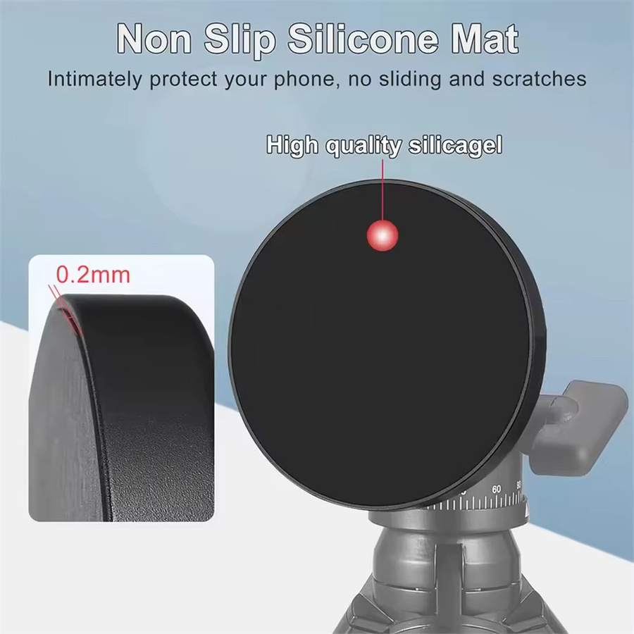 FANGTUOSI Magnetischer Smartphone-Halter in Schwarz mit 360 Grad Rotation und 1/4 Zoll sowie 3/8 Zoll Arri-Locating Holes Stativhalterung - Bild 5
