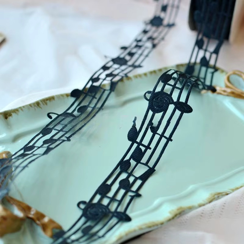 RscvonM Halskette, schwarz-weiß, Musiknoten, Spitzen-Choker, Kinder - Bild 3