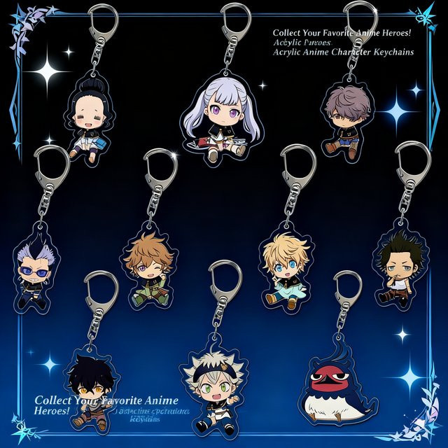 Bandai Black Clover Schlüsselanhänger, Asta Yuno Noelle, Zubehör - Bild 1