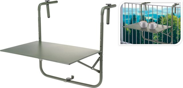 Rechteckiger Gartentisch aus Stahl für den Außenbereich und Balkon, Breite: 51 cm, Höhe: 5,5 cm - Bild 1