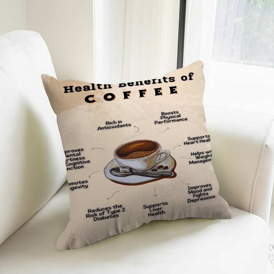 Kaffee Guide Anime Kissenbezug aus Peach Skin für Sofa und Bett, Multicolor, B/T/H: 18 x 18 x 18 cm - Bild 1