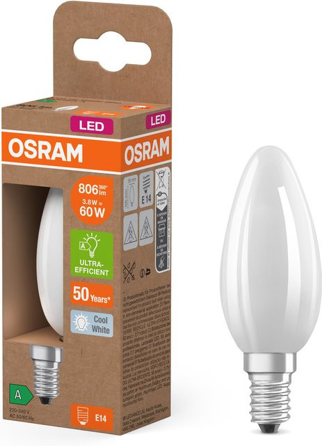 Osram LED Classic B Energy Efficiency A LED-Lampe Kaltweiß 4000 K 3,8 W (60 W) 806 lm Matt - Bild 1