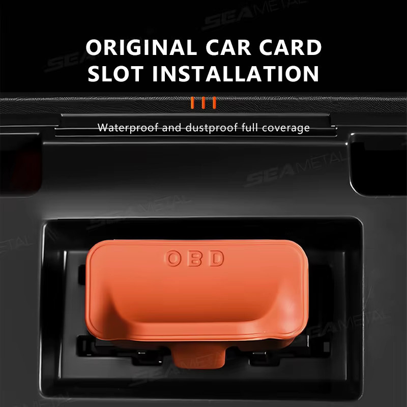 SEAMETAL Silikon OBD Port Staubschutz Kappe mit Griff Design in Braun und Orange - Bild 3