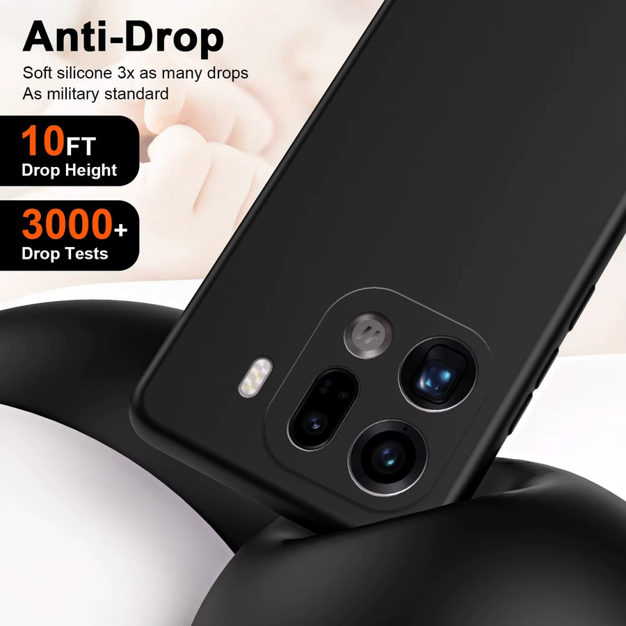 Flexible Flüssigsilikon-Schutzhülle für OPPO Find X9 Pro 5G in Schwarz und Lila - Bild 5