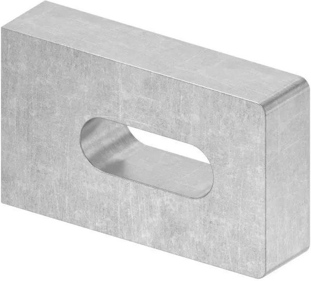 FeNau Anschweißlasche Eckig aus Stahl S235JR, Farbe Silber, B/T/H: 50 x 30 x 12 mm mit Langloch 25 x 9 mm - Bild 1