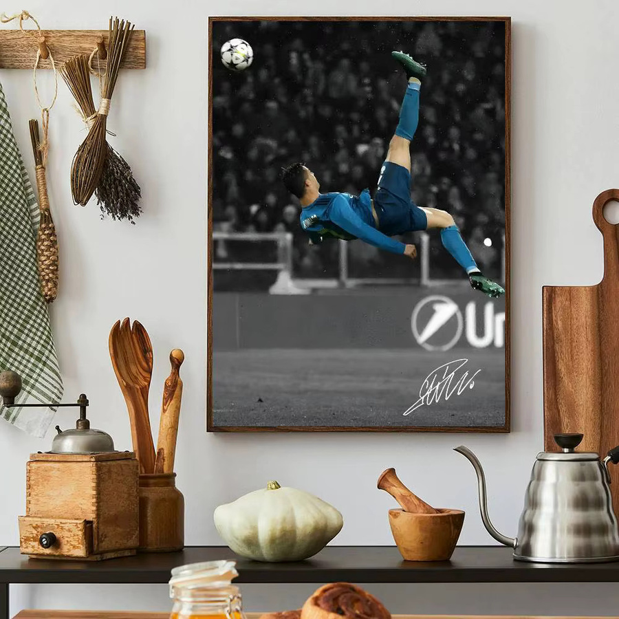 Modernes Fußball Sport Player Porträt Selbstklebendes Poster Wandbild in Mehrfarben - Bild 6