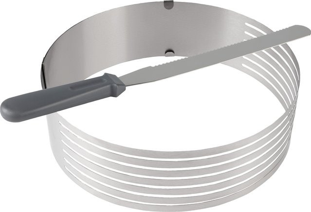 ERNESTO Tortenbodenheber und Kuchenschneidhilfe mit Messer aus Edelstahl in Silber, rund - Bild 1