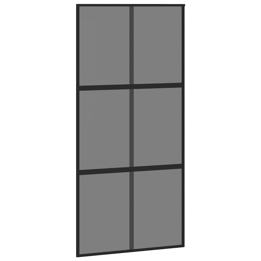 vidaXL Schiebetür aus Hartglas und Aluminium in Schwarz, B: 102,5 cm, H: 205 cm - Bild 2