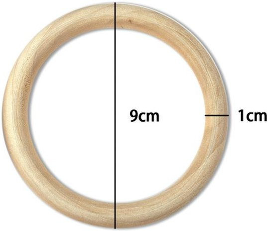 10 Stück Massivholzringe von Bestbags in Naturholz für Makramee und DIY Bastelarbeiten, Durchmesser: 40 mm bis 100 mm - Bild 1