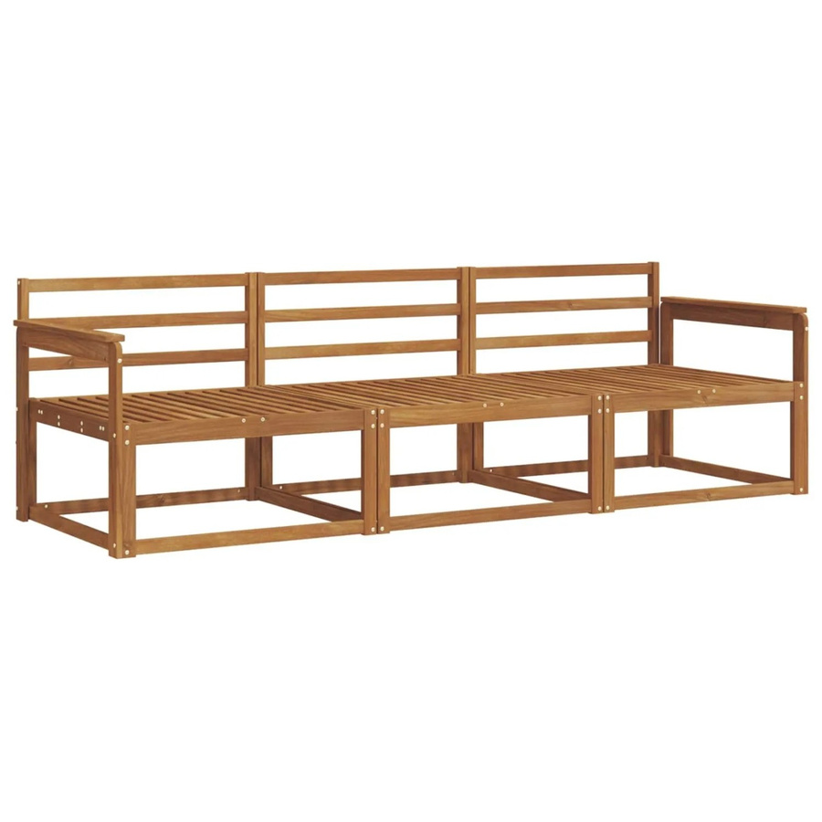 vidaXL Outdoor-Sofagarnitur 3-teilig aus Massivholz Akazie in Braun mit Lamellen-Design - Bild 2