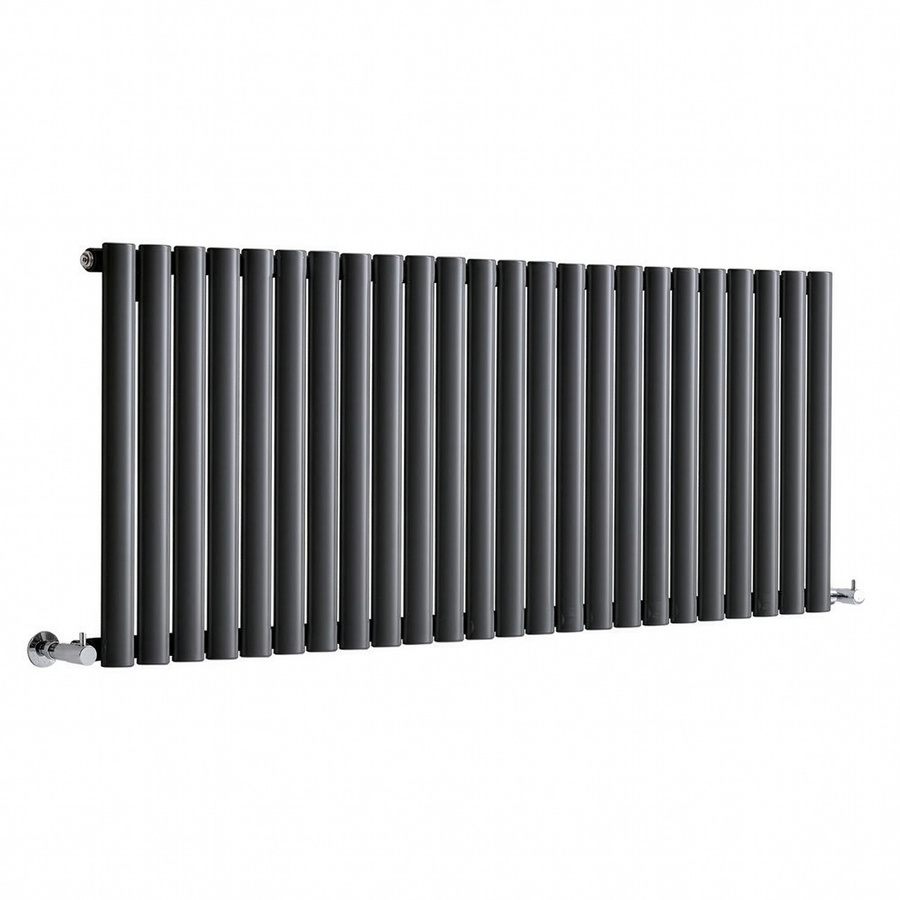 Sterling Quinn Design-Heizkörper von Hudson Reed, einlagig, horizontal, Anthrazit, H: 59,5 cm, B: 141,6 cm - Bild 1