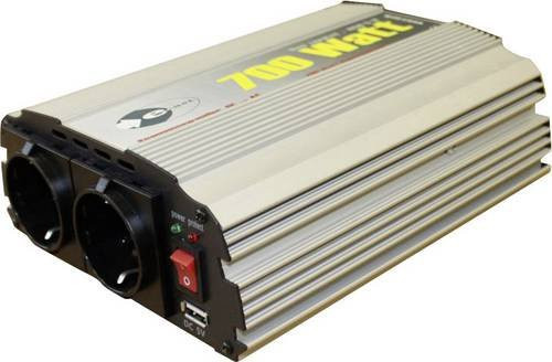 E-ast Wechselrichter CL700-D-12 in Silber mit 700W Leistung, 12 V/DC zu 230 V/AC und 5 V/DC - Bild 1