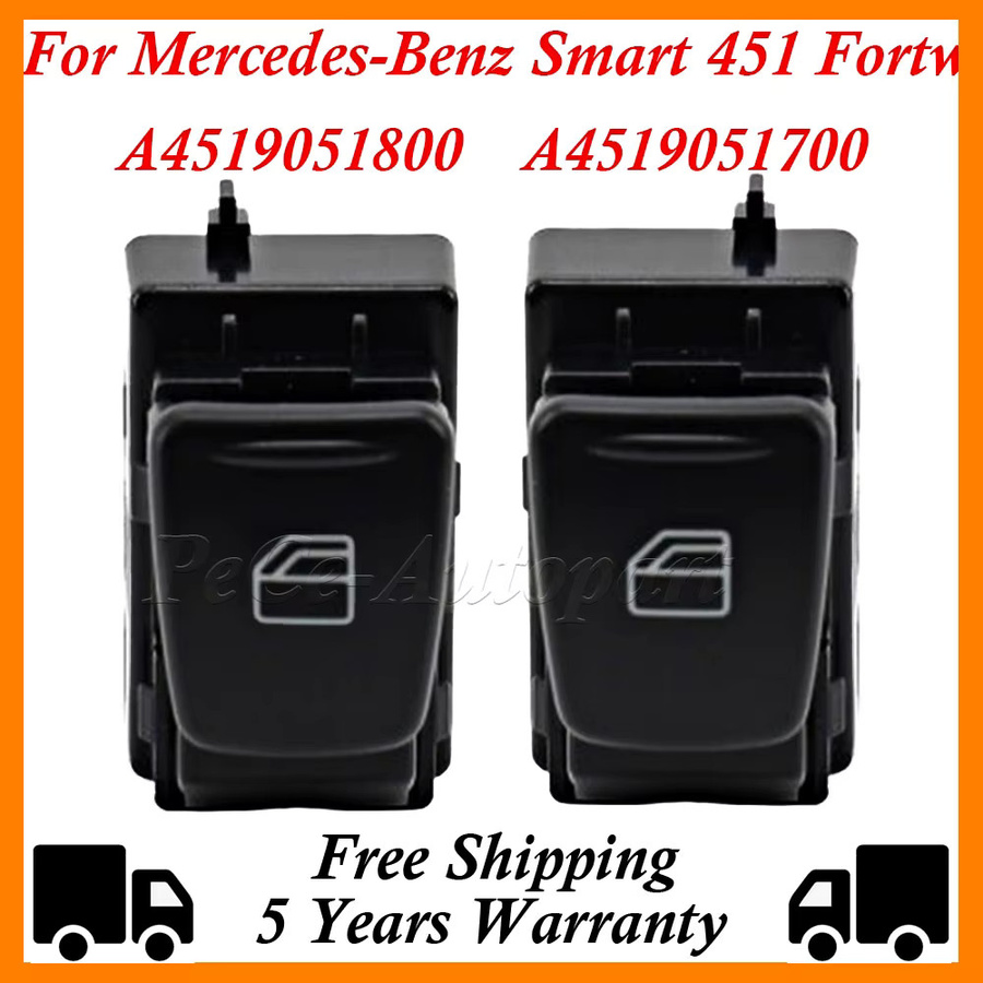 Elektrischer Fensterheber Schalter für Mercedes-Benz Smart Fortwo 451 Cabrio 2007-2014 in Schwarz - Bild 1