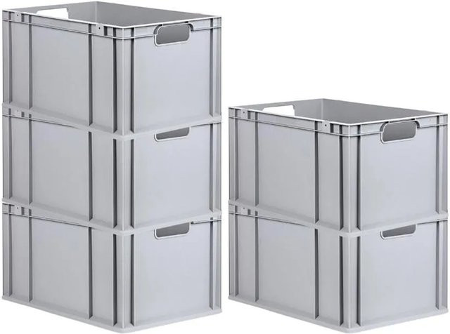 PROREGAL Spar Set 5x Eurobox Nextgen Economy Transportboxen Grau H x B x T: 32 x 40 x 60 cm - Bild 1