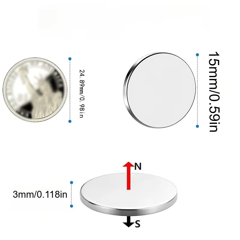 Eurmax Mehrzweck-Rundmagnete in Silber für Whiteboards, DIY-Projekte und Bastelarbeiten - Bild 2