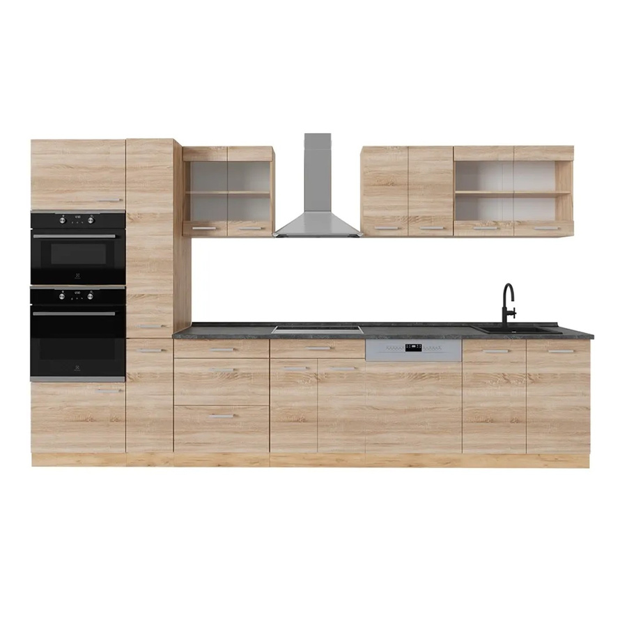 Vicco R-Line Küchenzeile Sonoma Eiche und Anthrazit, Breite: 350 cm, Höhe: 207 cm, Tiefe: 60 cm - Bild 2