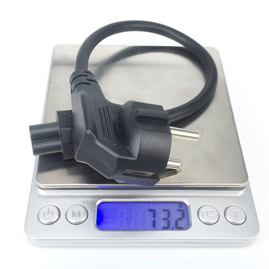Bolantedz Netzkabel mit EU 2-poligem Stecker auf IEC 320 C5 für Notebook-Netzteile, Schwarz, 30 cm - Bild 2