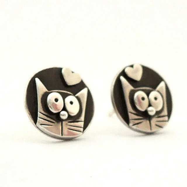 Ohrstecker Katzenmuster, Damen - Bild 1