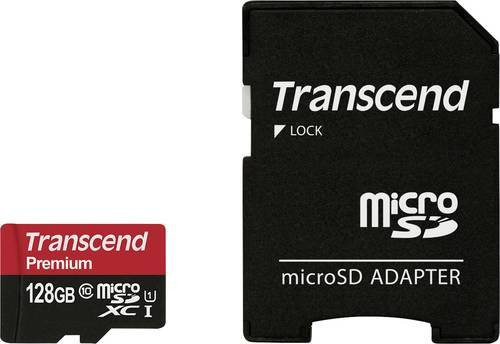 Transcend Premium microSDXC Industrial Speicherkarte 128GB Class 10 UHS-I in Schwarz inkl. SD-Adapter - Bild 1