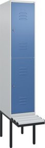 C+P Doppelstock-Spind Classic PLUS Sitzbank mit 1 Abteil und Zylinderschloss, Kunststoff-Sitzfläche, B/T/H: 212,0 x 40,0 x 81,5 cm - Bild 1