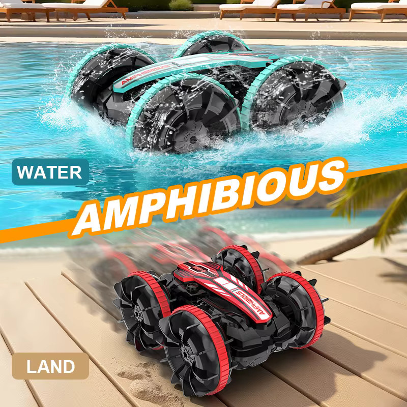 JJRC Land- und Wasser-Amphibienfahrzeug, ferngesteuert, rot, bunt / mehrfarbig - Bild 2
