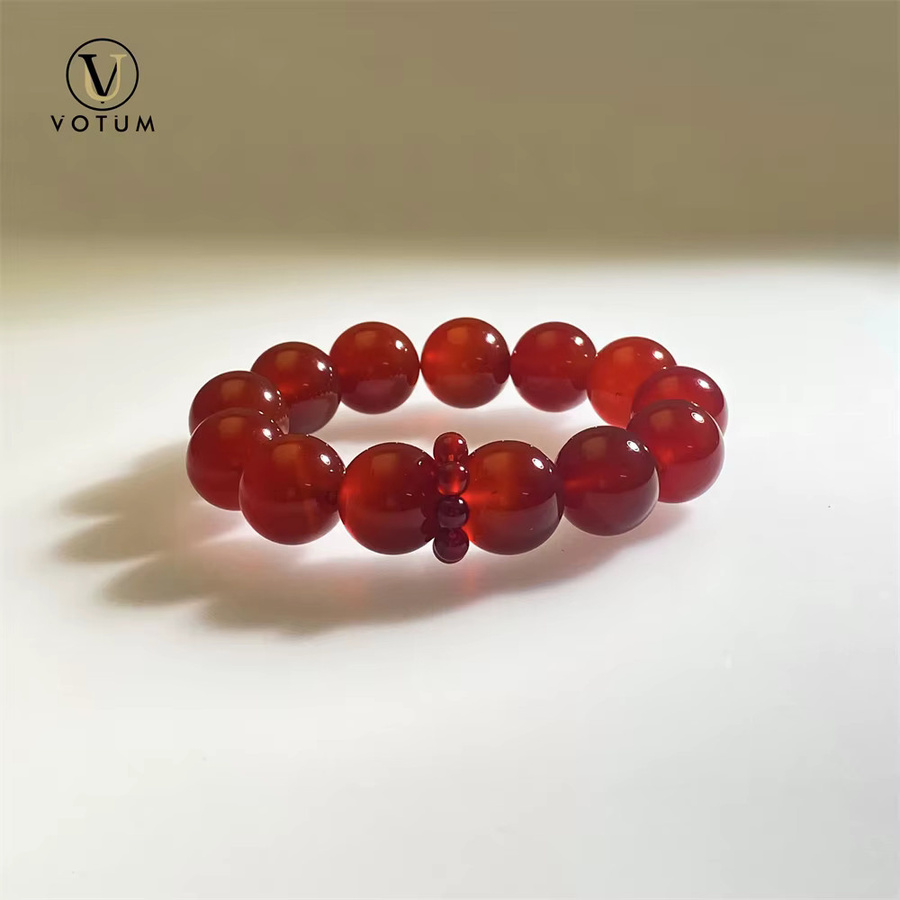 Votum Armband, rote Achatperlen, Damen - Bild 2
