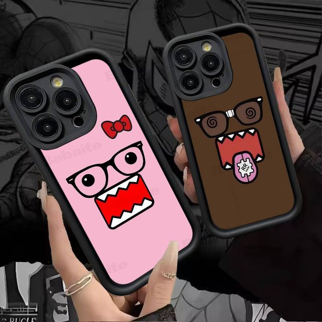Domo-Kun Silikon Handyhülle für Apple iPhone 17 16 15 14 13 12 11 Pro Max Plus Air Stoßfestes Softcover in Braun - Bild 1