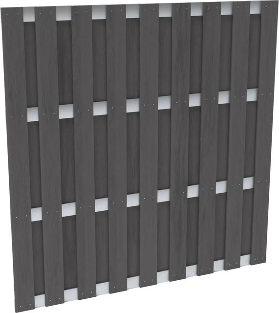 Sichtschutzzaun-Element aus WPC und Aluminium in Anthrazit, B/H: 180 x 180 cm - Bild 1