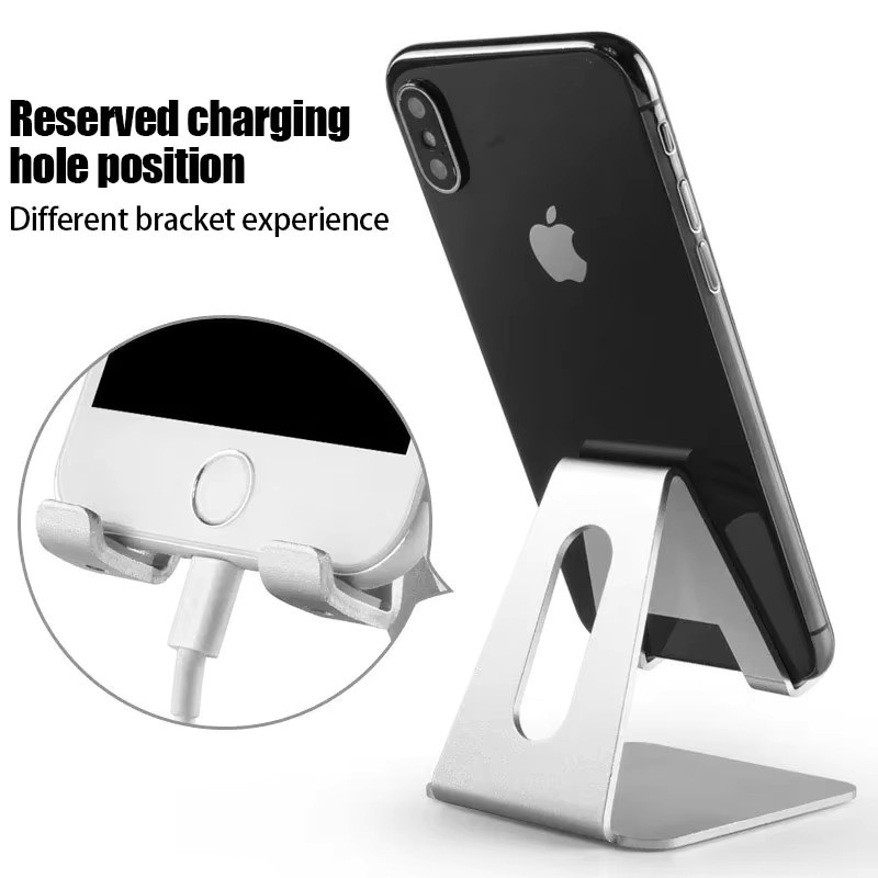 VIKEFON Desktop-Handyständer aus Metall, universelles Lazy Tablet Dock für Smartphones, iPhone, Xiaomi, iPad und Samsung Galaxy Tab, Live-Mount - Bild 3