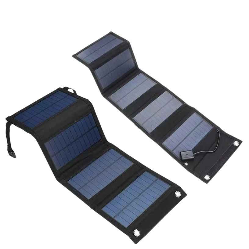 Tragbares Solarpanel 200W mit USB-A und USB-C Anschlüssen in Schwarz für Camping und Wandern - Bild 5
