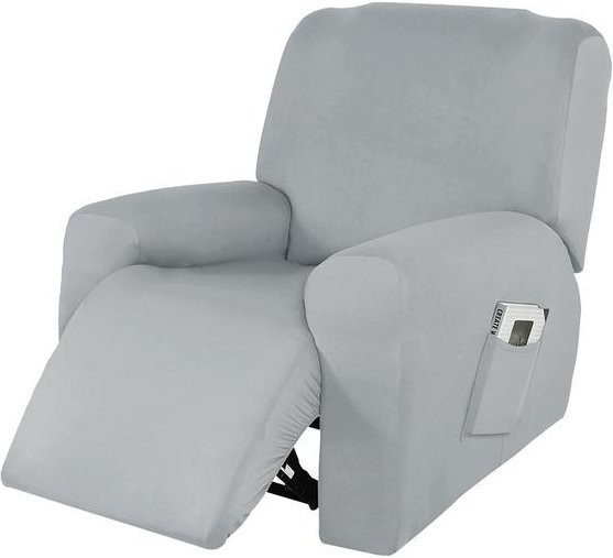 Yiran Furniture Stretch Liegesofa-Bezug für Relax Sessel, Schonbezug für 1-Sitzer, Farbe: Silber/Grau - Bild 1