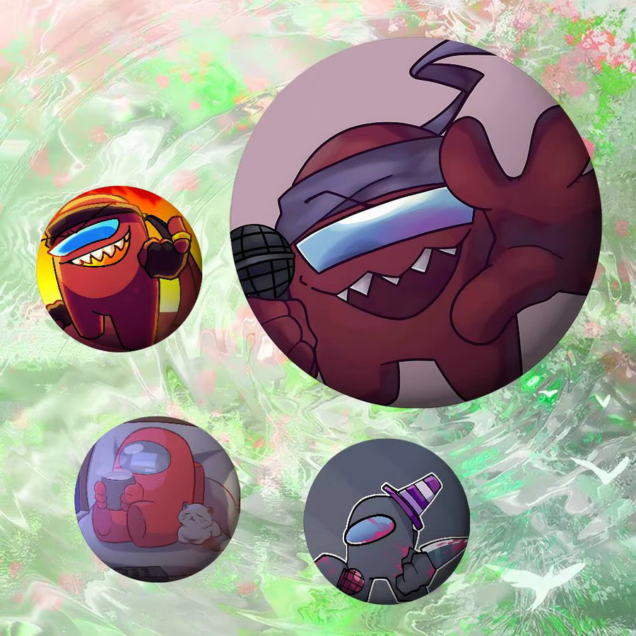 Brosche Are You The I-Impostor Anime, runde Ornamentnadel - Bild 5