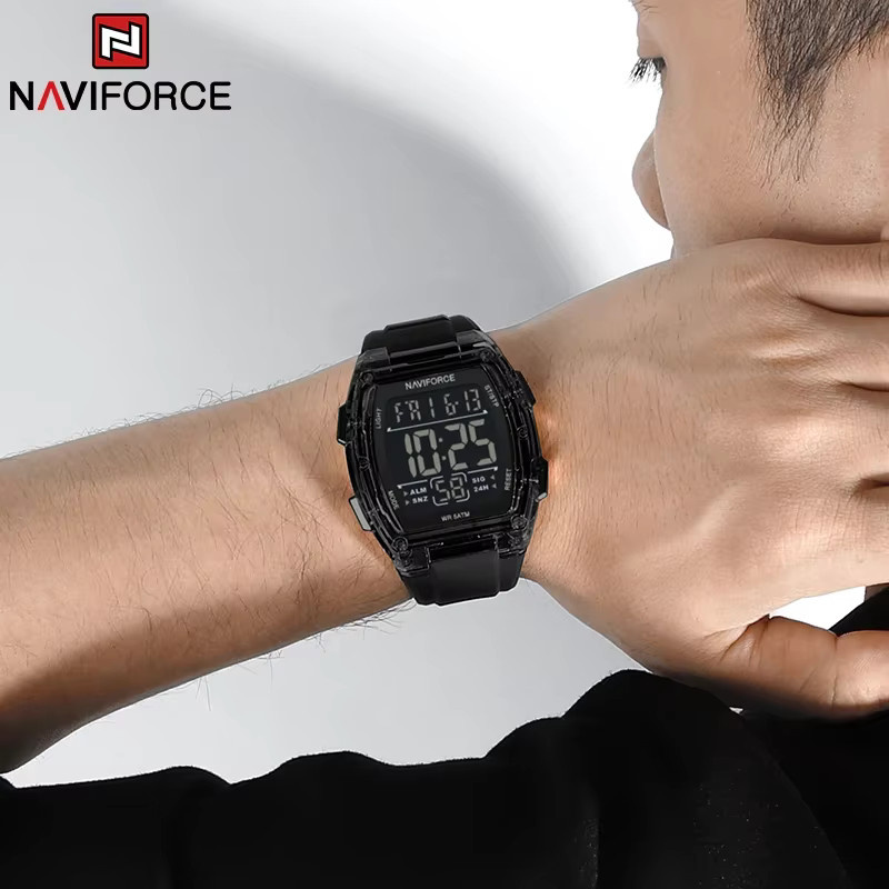 NAVIFORCE Digitaluhr, Herren, Kunststoff, Edelstahl, Schwarz, Eckig - Bild 4