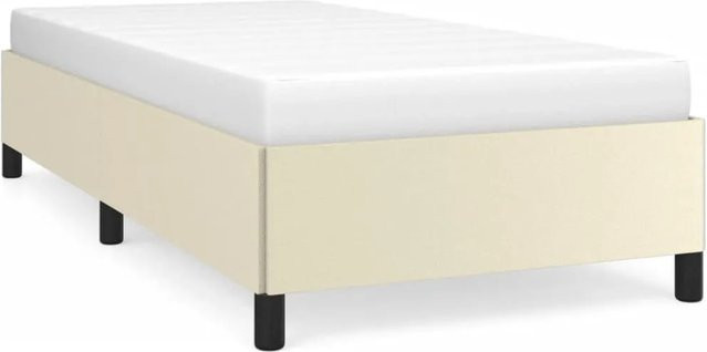 vidaXL Bettgestell in Beige aus Kunstleder mit gepolstertem Rahmen, B/T/H: 80 x 200 x 35 cm - Bild 1