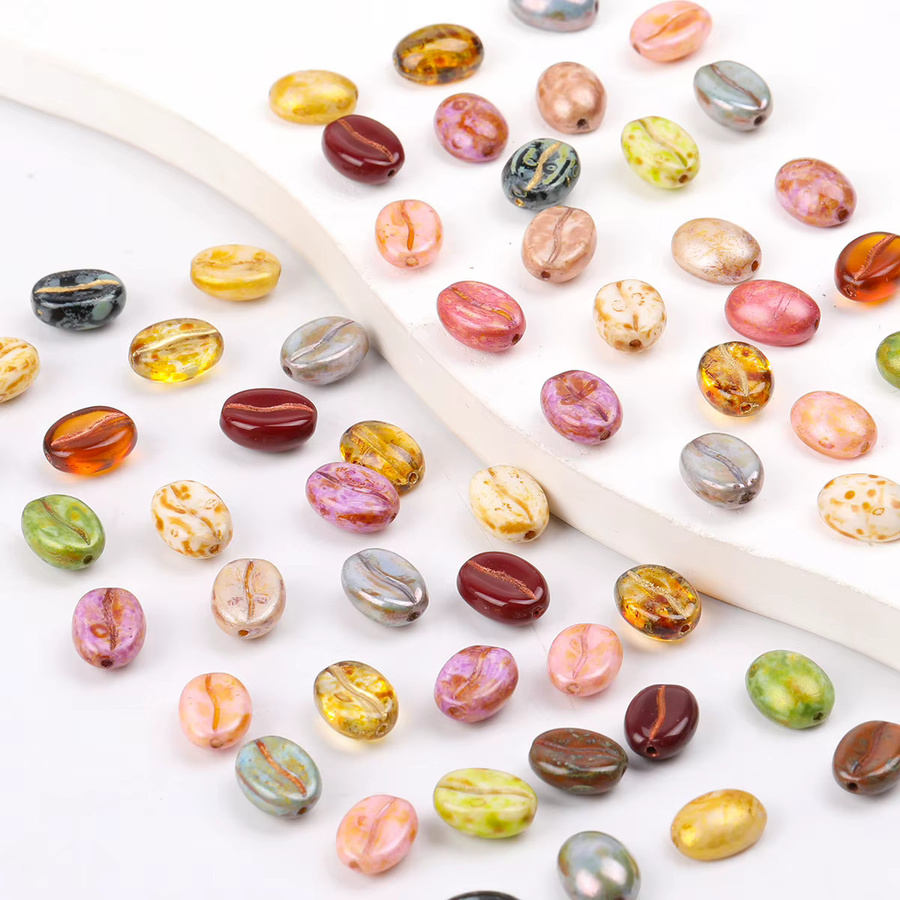 NASSBORO Perlen, Tschechische Glas Kaffee Bean, Gemischte Farbe - Bild 4