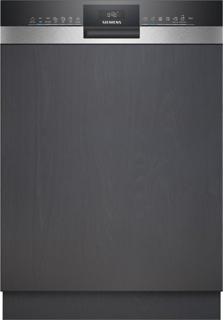 Siemens iQ300 SN53ES22CE teilintegrierbarer Geschirrspüler in Edelstahl und Schwarz, Breite: 60 cm - Bild 1