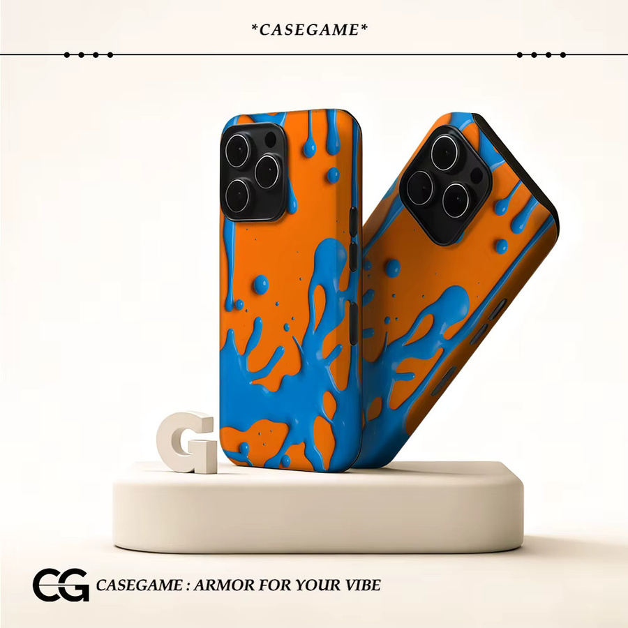 Casegame Matte MagSafe Bumper Hülle für iPhone 17 16 15 14 13 Pro Max, Stoßfeste PC-Schutzhülle, Blau Farbverlauf - Bild 1