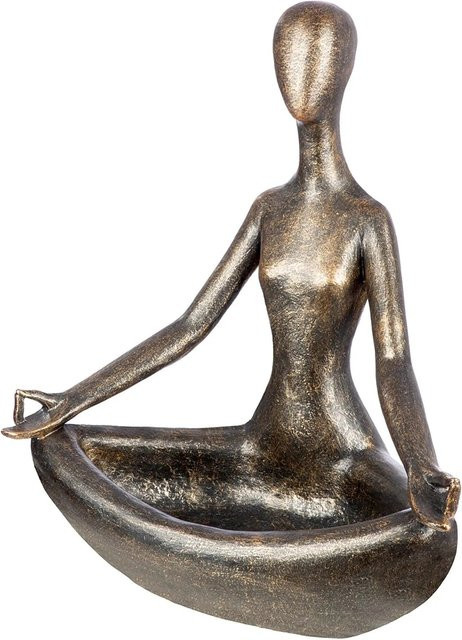 Gilde Skulptur Relaxing in Bronzefarben, Tischskulptur für Erwachsene, Höhe: 48,5 cm, Breite: 41 cm, Tiefe: 25,5 cm - Bild 1