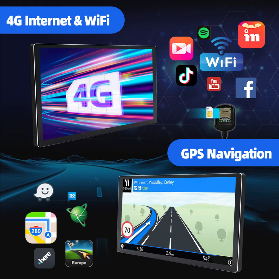 MOPECT Android 15 Autoradio für VW Crafter 2006-2011 und Mercedes Sprinter 2006-2017, 13,3 Zoll Touchscreen, 6+128GB, kabelloses CarPlay, GPS-Navigation, 4G, Bluetooth, DAB und AHD, Schwarz - Bild 6