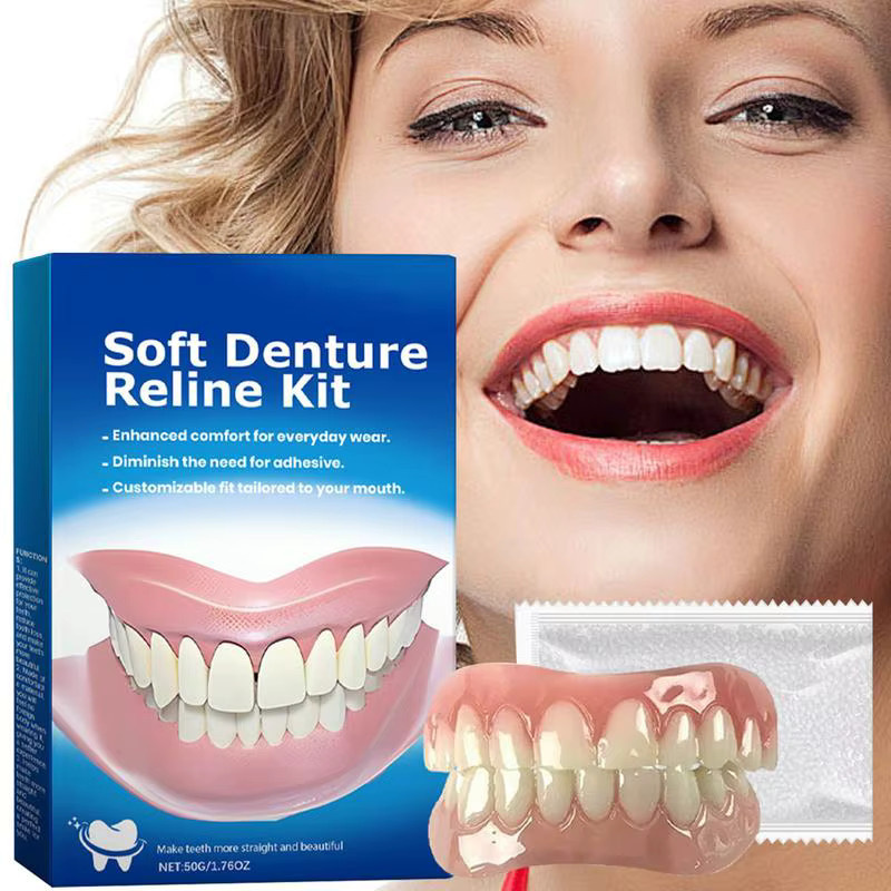Oralhoe Zahnprothesen-Silikon-Set, weiche Einlagen für Ober- und Unterkiefer - Bild 3